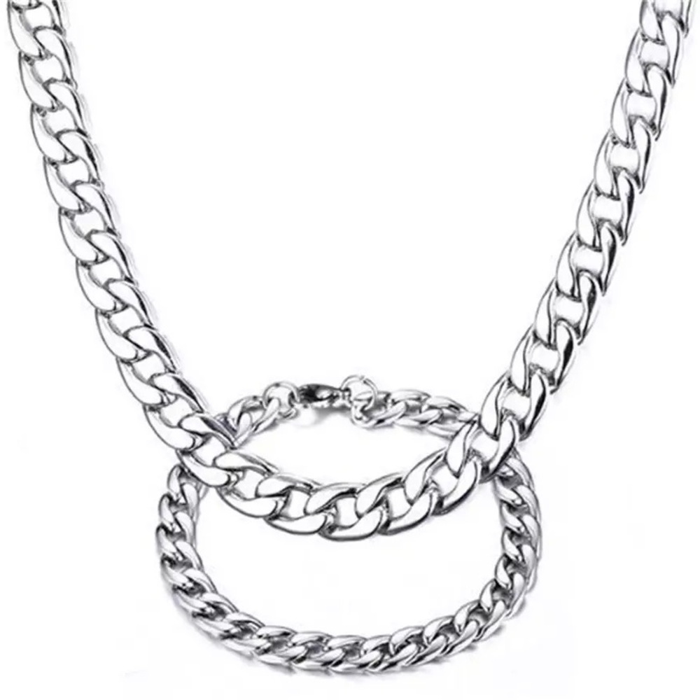 7mm Stainless Steel Chain Jewelry Set - Picture 1 of 7
